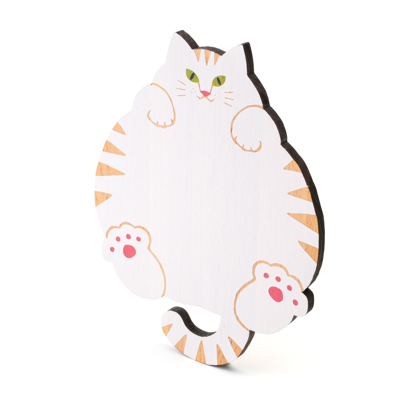 木製プレート　ねこまみれ【腹見せ】